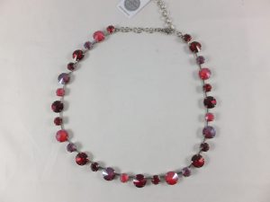 8165PH0 Halskette mit hochwertigen Glaskristallen rot