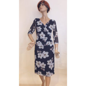 9042SK3 Swing Kleid Langarm Blumen Gr 42