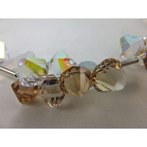 9234PH3 Halskette hellbraun-klar mit hochwertigen Glaskristallen
