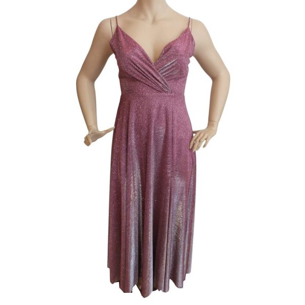 9549DK4 Abendkleid Glitzer mauve Gr 42