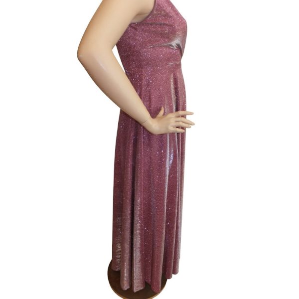 9549DK4 Abendkleid Glitzer mauve Gr 42