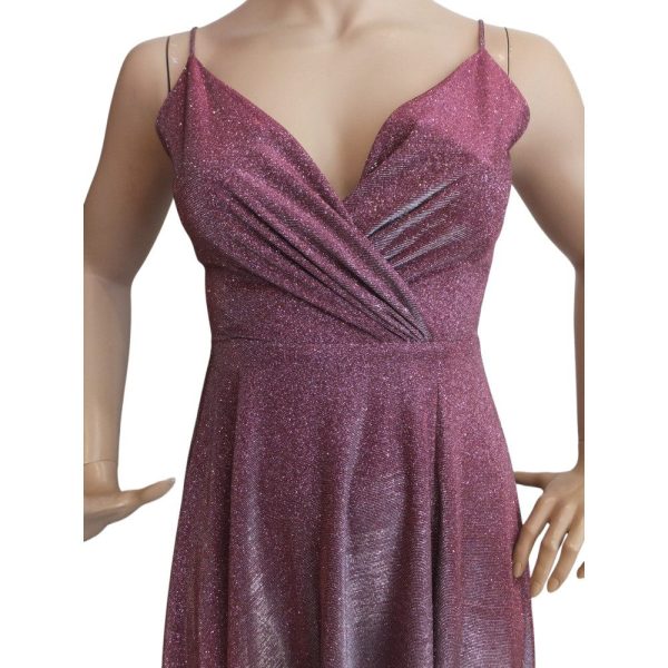 9549DK4 Abendkleid Glitzer mauve Gr 42