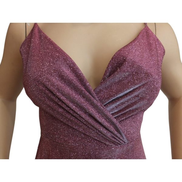 9549DK4 Abendkleid Glitzer mauve Gr 42