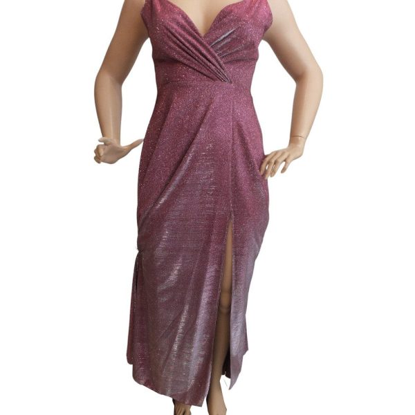 9549DK4 Abendkleid Glitzer mauve Gr 42