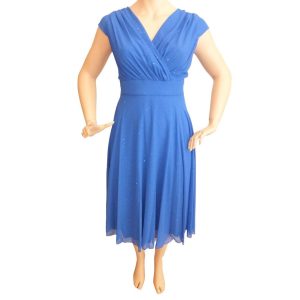 9543DK4 Coctailkleid royalblau Gr 48