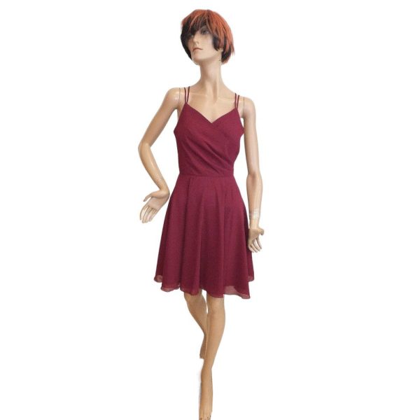 9545DK4 kurzes Kleid bordeaux Gr 36 u 40