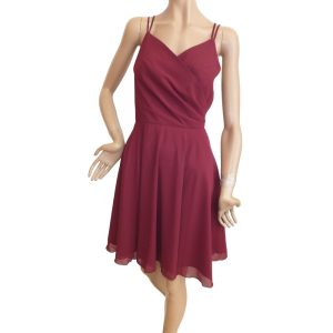 9545DK4 kurzes Kleid bordeaux Gr 36 u 40