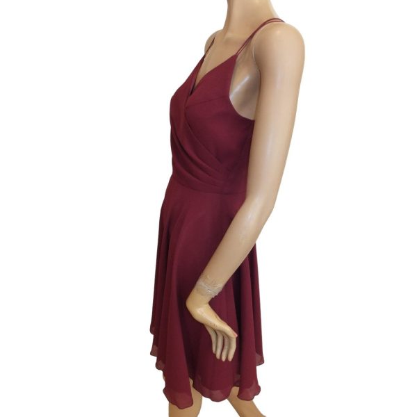 9545DK4 kurzes Kleid bordeaux Gr 36 u 40