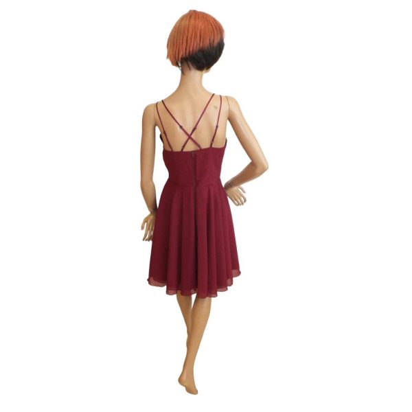 9545DK4 kurzes Kleid bordeaux Gr 36 u 40