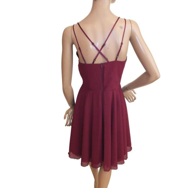 9545DK4 kurzes Kleid bordeaux Gr 36 u 40