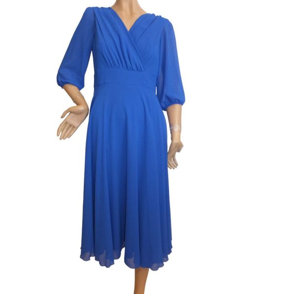 9544DK4 Langarm-Kleid royal-blau Gr 40