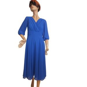 9544DK4 Langarm-Kleid royal-blau Gr 40