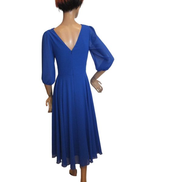 9544DK4 Langarm-Kleid royal-blau Gr 40