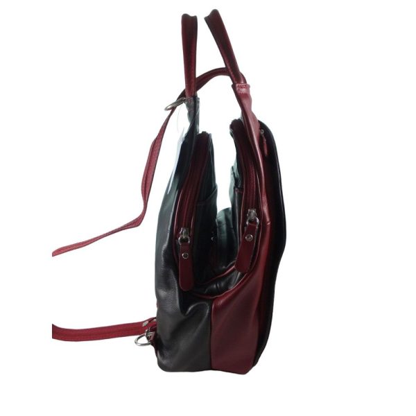 9670OT4 Pavini Leder-Rucksack-Tasche schwarz-rot