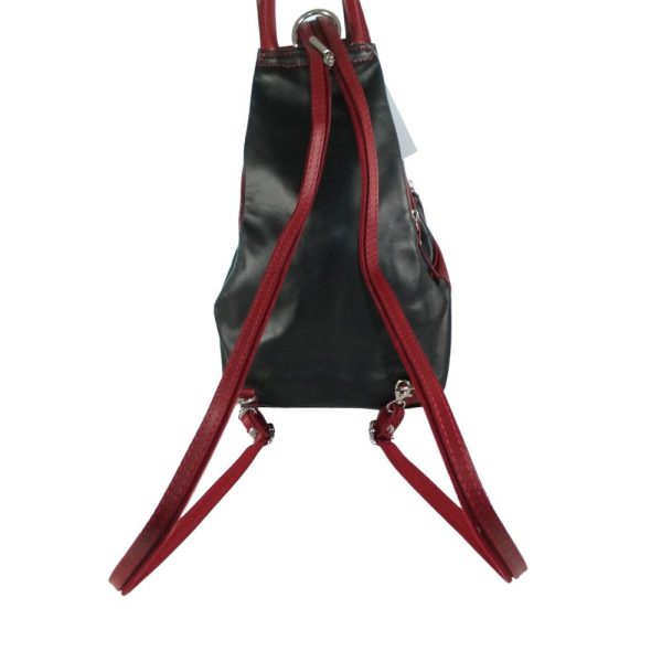 9670OT4 Pavini Leder-Rucksack-Tasche schwarz-rot