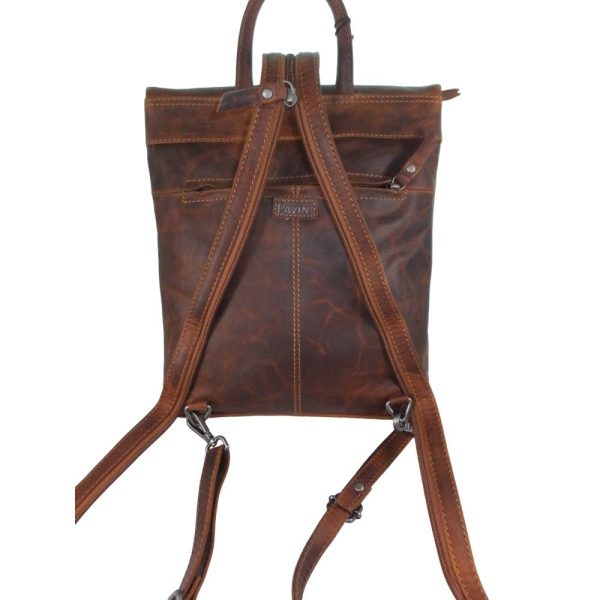 9680OT4 Pavini Leder-Rucksack-Tasche Cognac