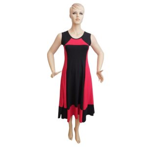 9561MK4 Boris Kleid schwarz-rot Gr 46