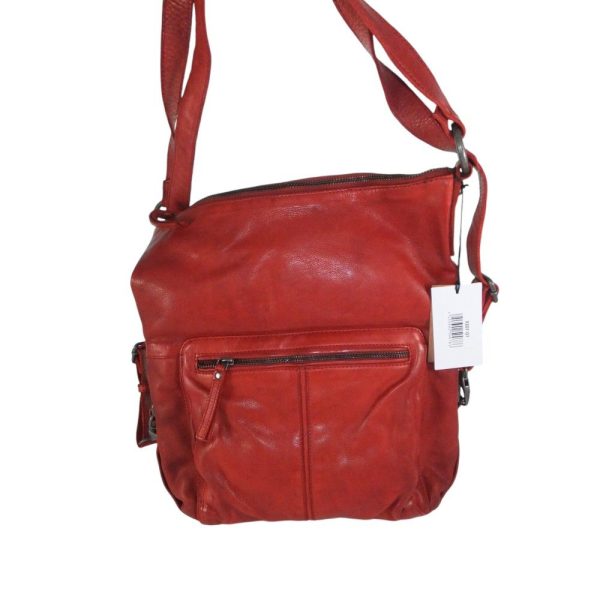 9696OT4 Pavini Leder-Rucksack-Tasche rot