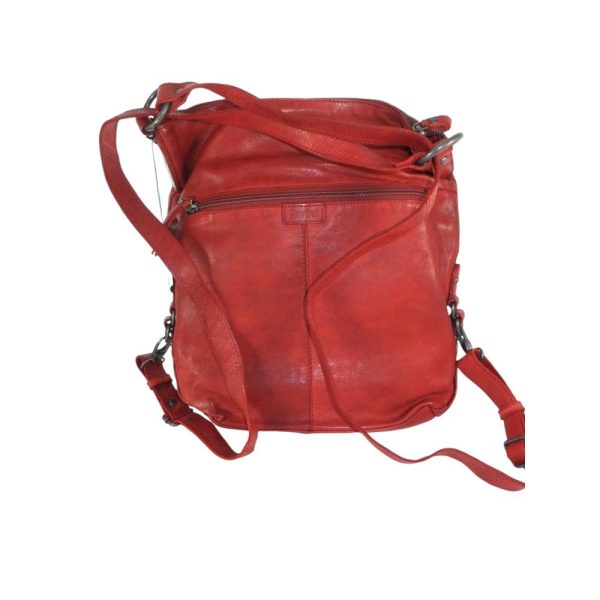 9696OT4 Pavini Leder-Rucksack-Tasche rot