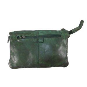 9699OT4 kleine Pavini Leder-Crossovertasche grün