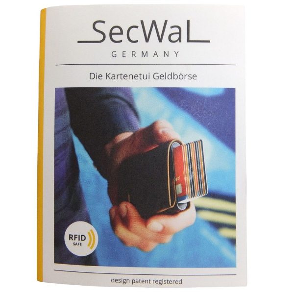 9703OK4 SecWal Leder Kartenetui-Geldbörse schwarz