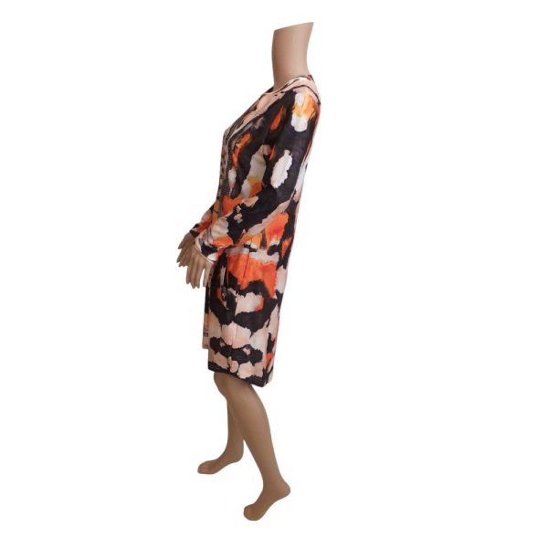 9728MK4 Missy Kleid orange-schwarz Gr. 36 u 40