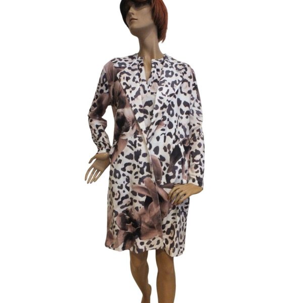 9743MK4 Missy Kleid Leo Blume braun Gr 40 u 42