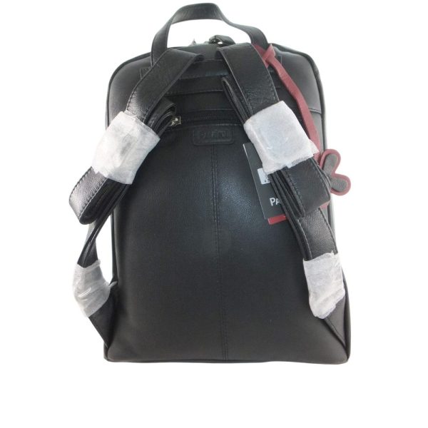 9814OT4 Pavini Leder-Rucksack schwarz