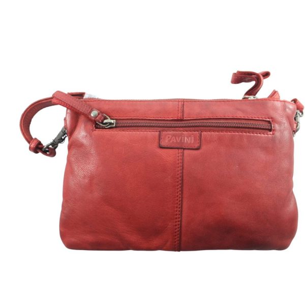 9700OT4 kleine Pavini Leder-Crossovertasche rot