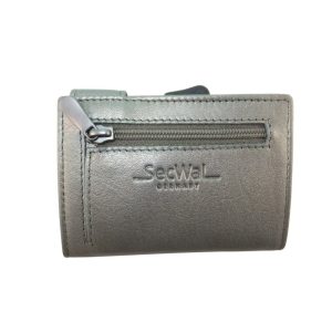 9823OK5 SecWal Leder Kartenetui-Geldbörse metallic-grau